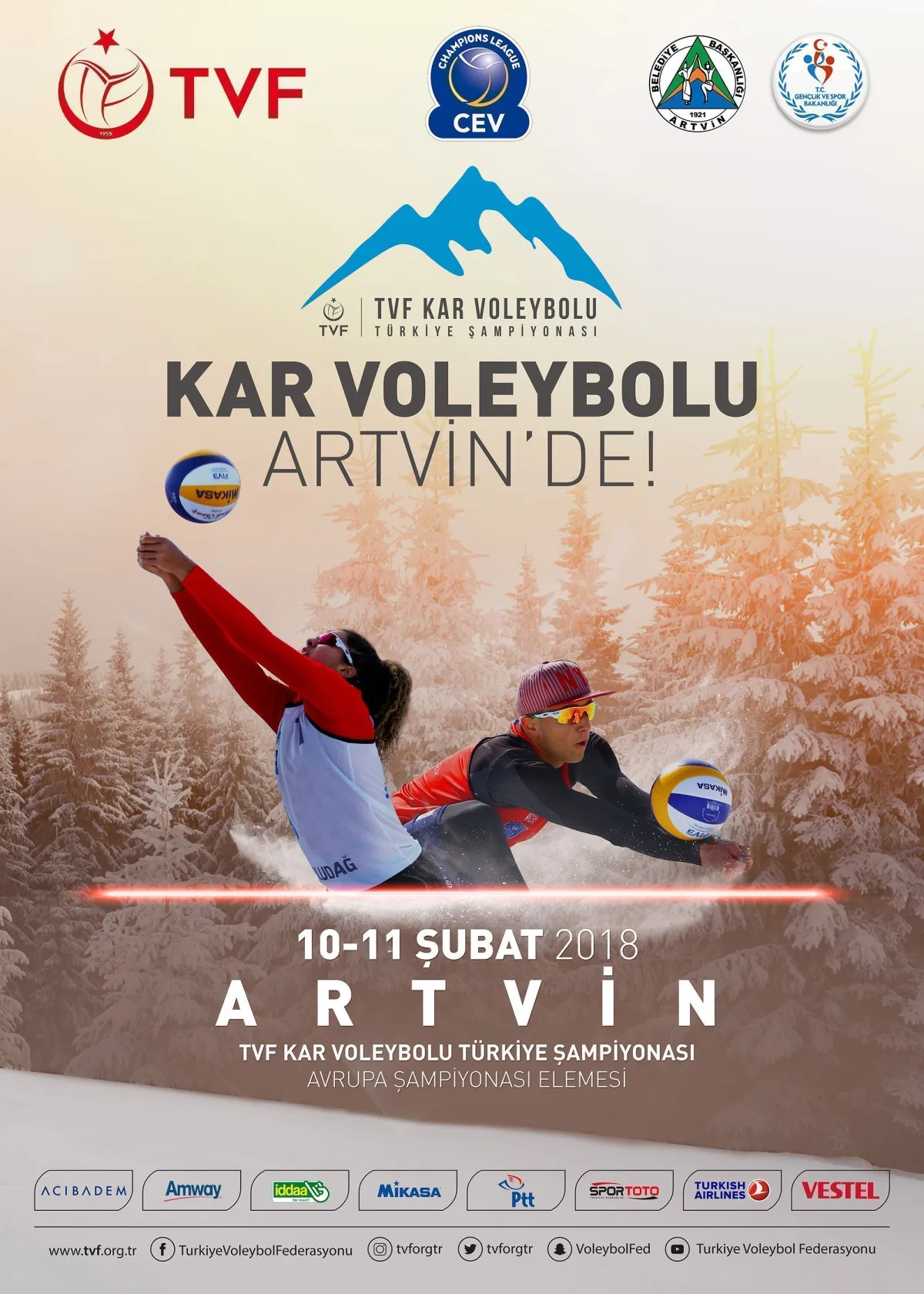 2018 2018 yılı Kar Voleybolu sezonunu; 10-11 Şubat 2018 tarihlerinde, Artvin'de Başlıyor