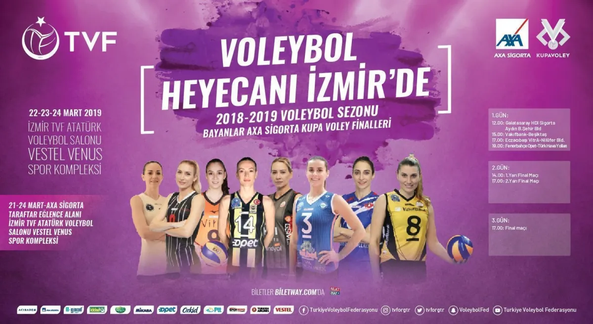 AXA Sigorta Kupa Voley Bayanlar da final Etapları İzmir'de