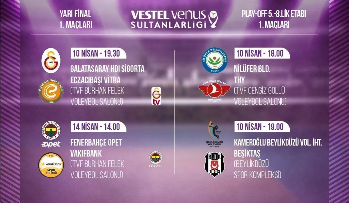 Vestel Venus Sultanlar Ligi Play-off Yarı Final ve 5/8.’lik Etabı ilk karşılaşmaları Başlıyor