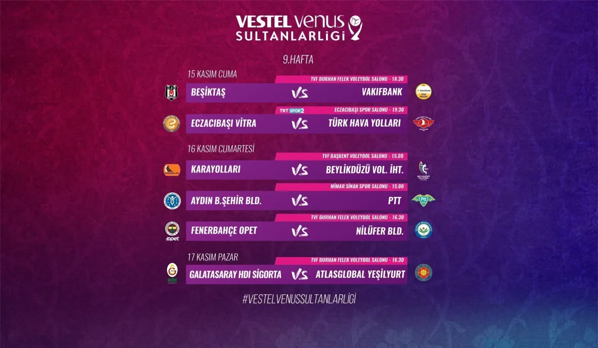 Vestel Venus Sultanlar Ligi’nde 9. hafta Başlıyor