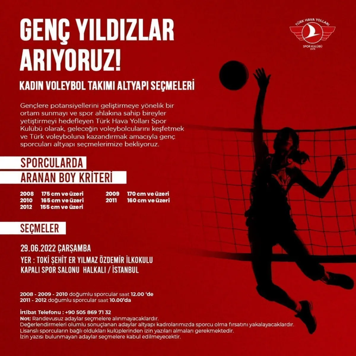 Türk Hava Yolları Spor Kulübü Altyapı seçmelerine başlıyor