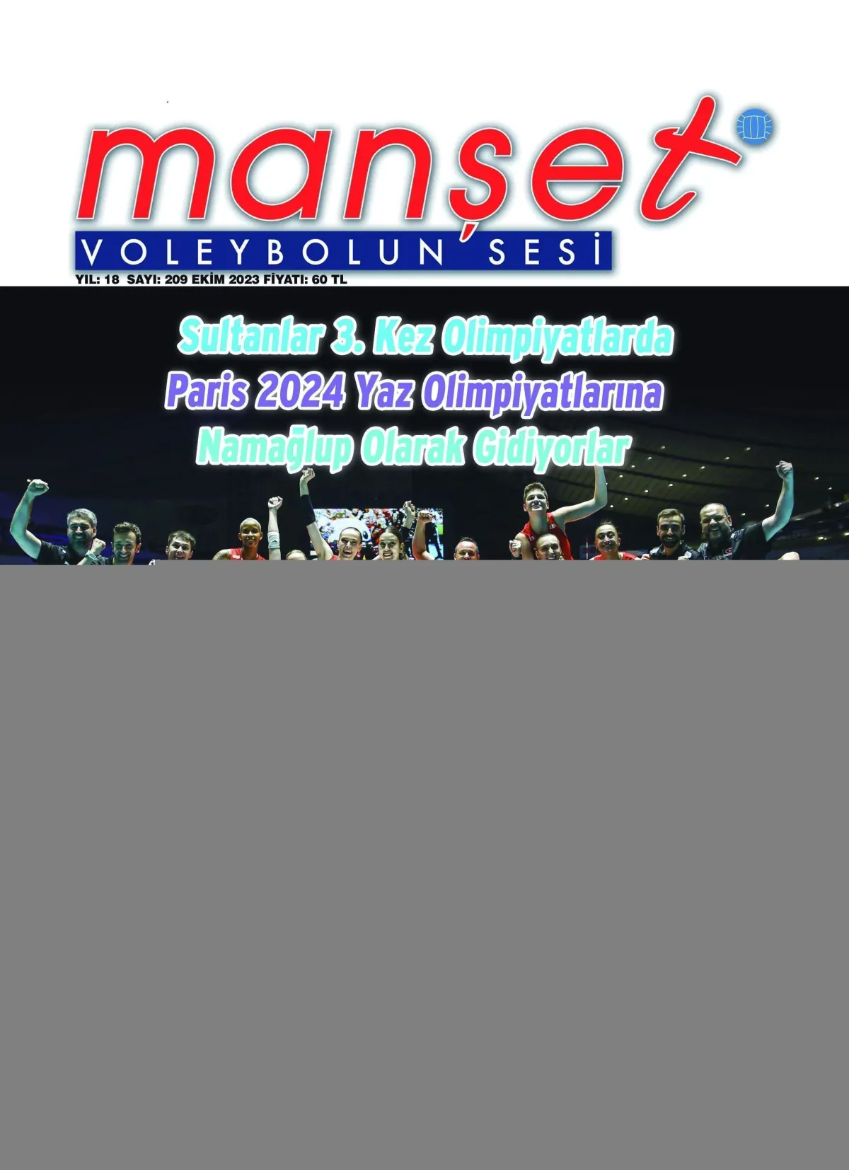 Manşet Voleybolun Sesi dergisi 209. Sayısı da çıktı