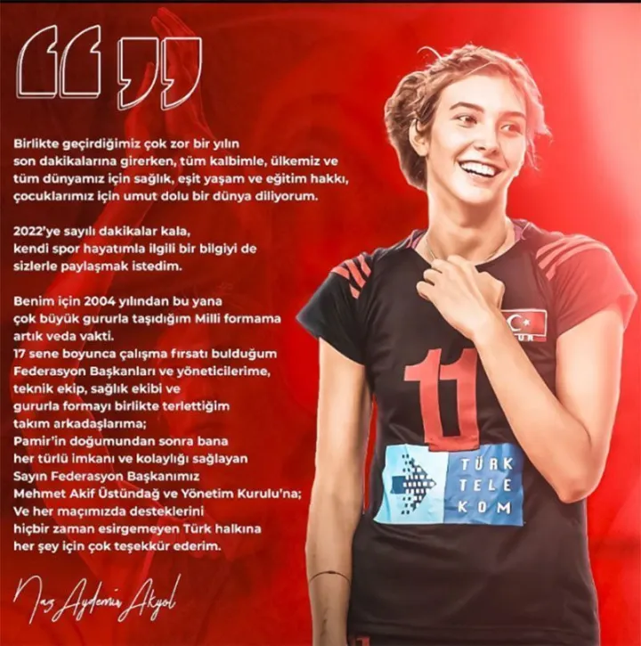 Naz Aydemir Yılbaşı Mesajı yanında Milli Takıma Veda Mesajı da yayınladı