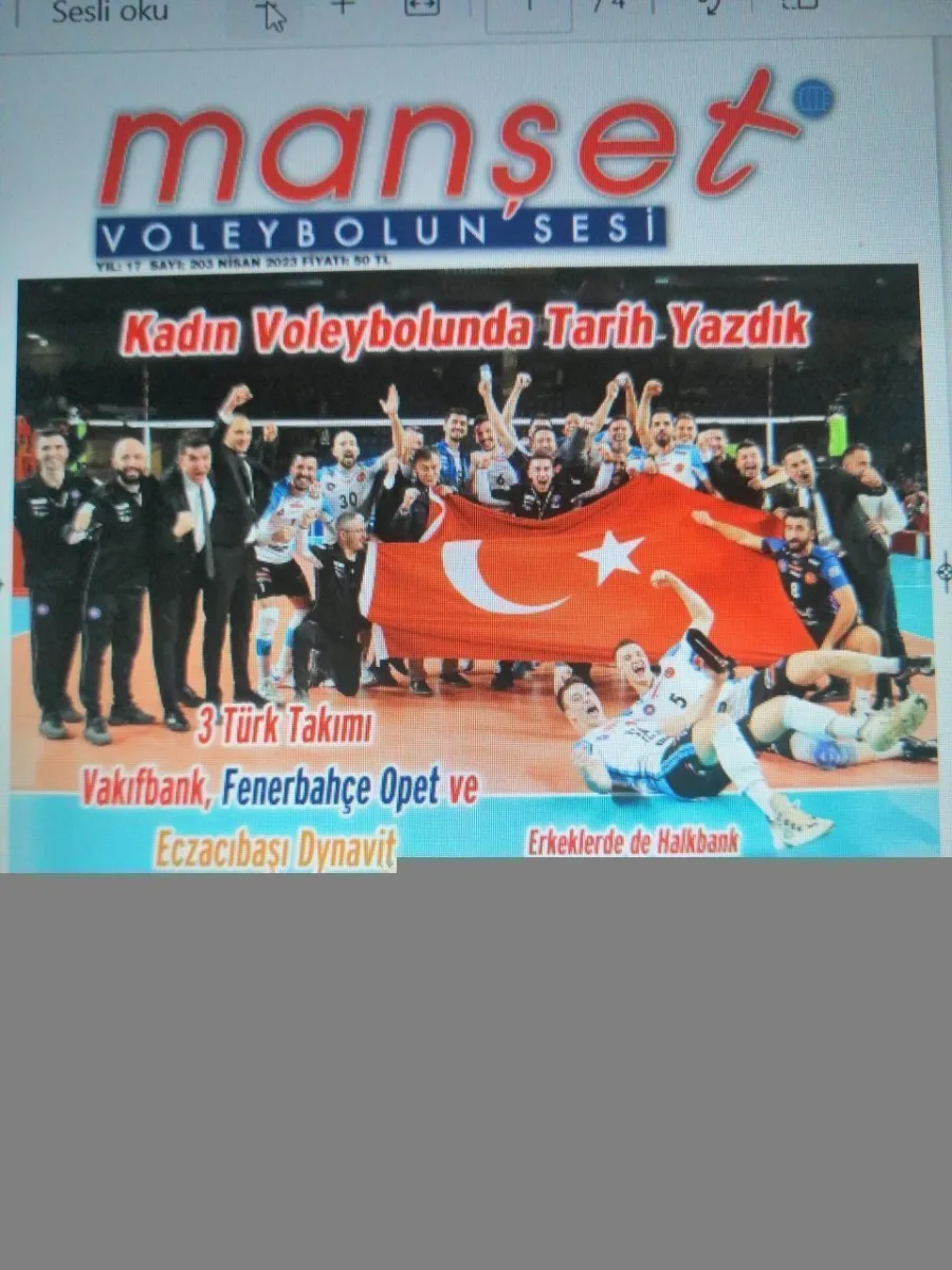 Manşet Voleybolun Sesi Dergisi Nisan 203. sayısı da huzurda